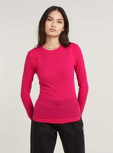 Ribbed Shoulder Panels Slim Top